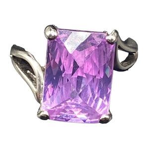 Premier Design Cushion Cut emerald shape Amethyst Ring in sterling silver 925 si